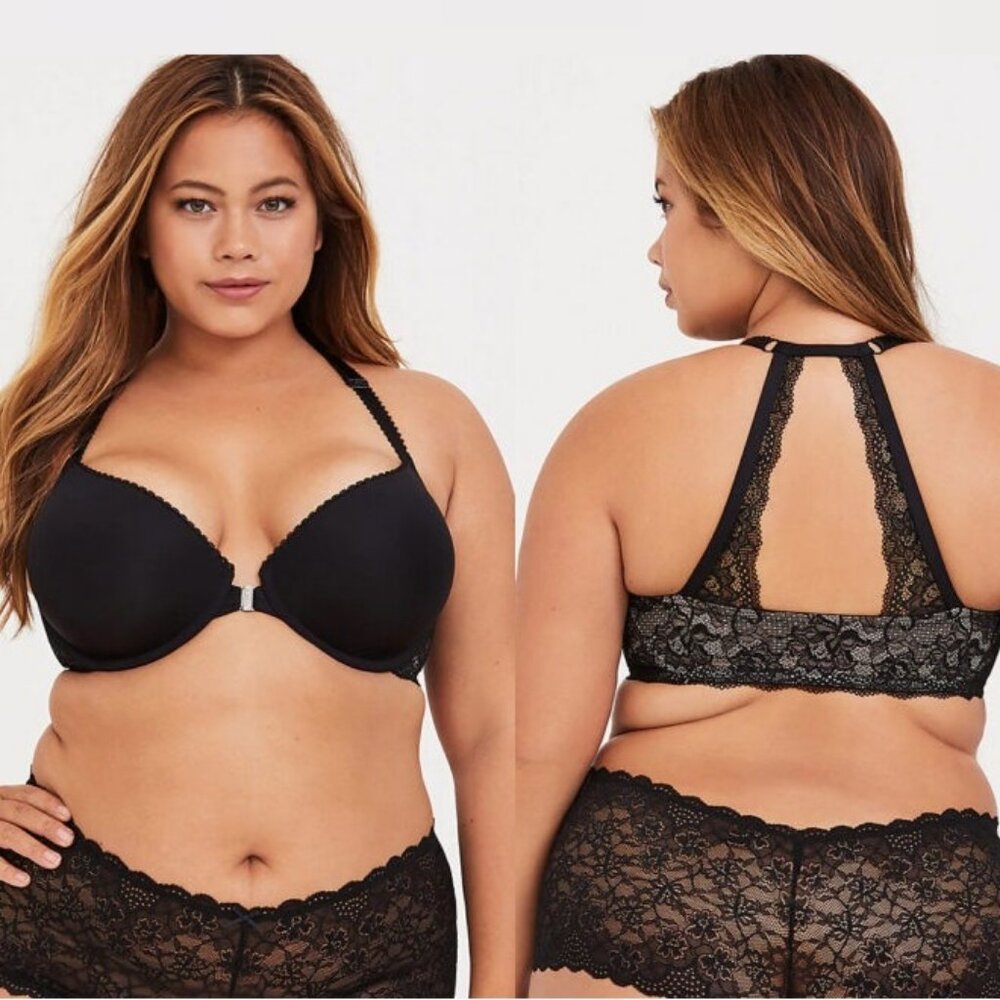 Torrid | Black Push Up Racerback Bra | Size 48DD